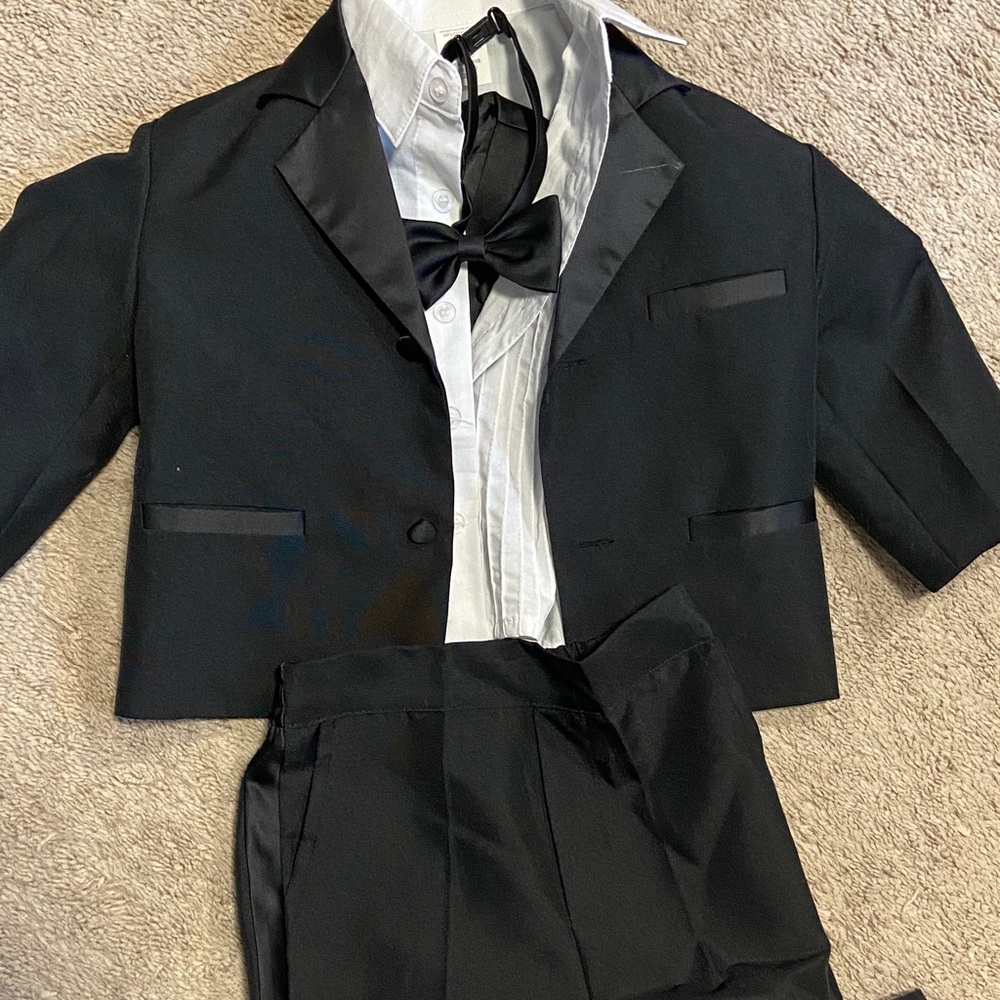 Black Formal Tuxedo Set with Bow Tie